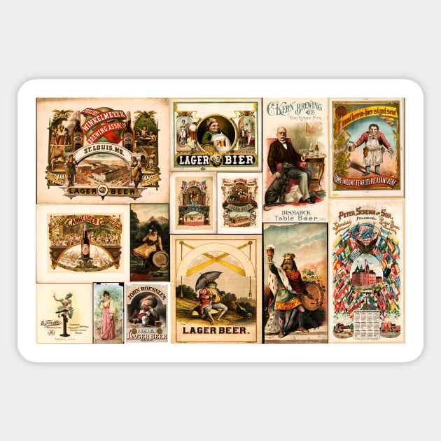 Vintage Lager Beer Advertising Posters Sticker by JimDeFazioPhotography